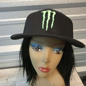 Monster Black and Green Logo Cap